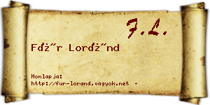 Für Loránd névjegykártya